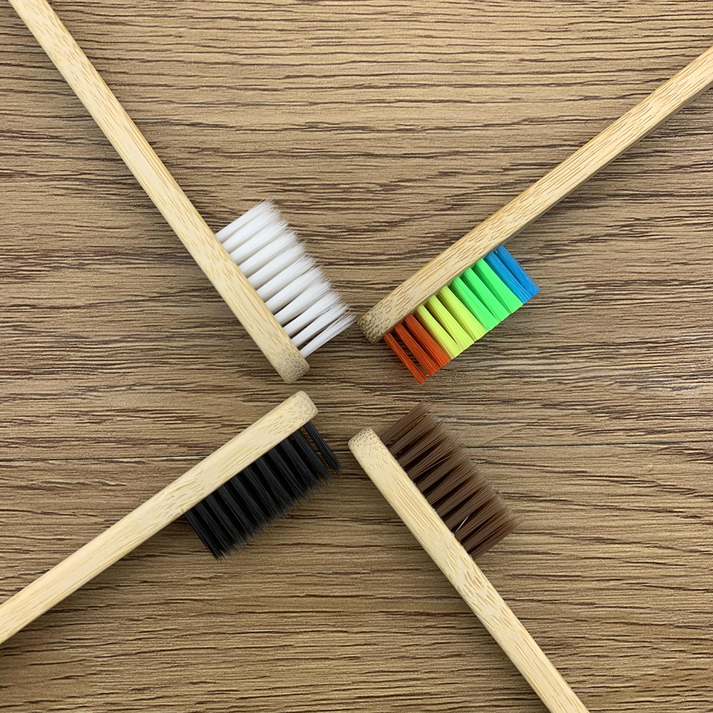 10 pièces brosse à dents en bambou biodégradable dents poils colorés brosse à dents en bambou naturel brosses à dents dentaires Eco Bambou