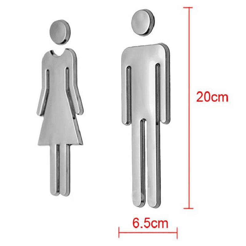 MEN & WOMEN Toilet Sign Stickers Bathroom Restroom Adhesive Plaque Home Hotel