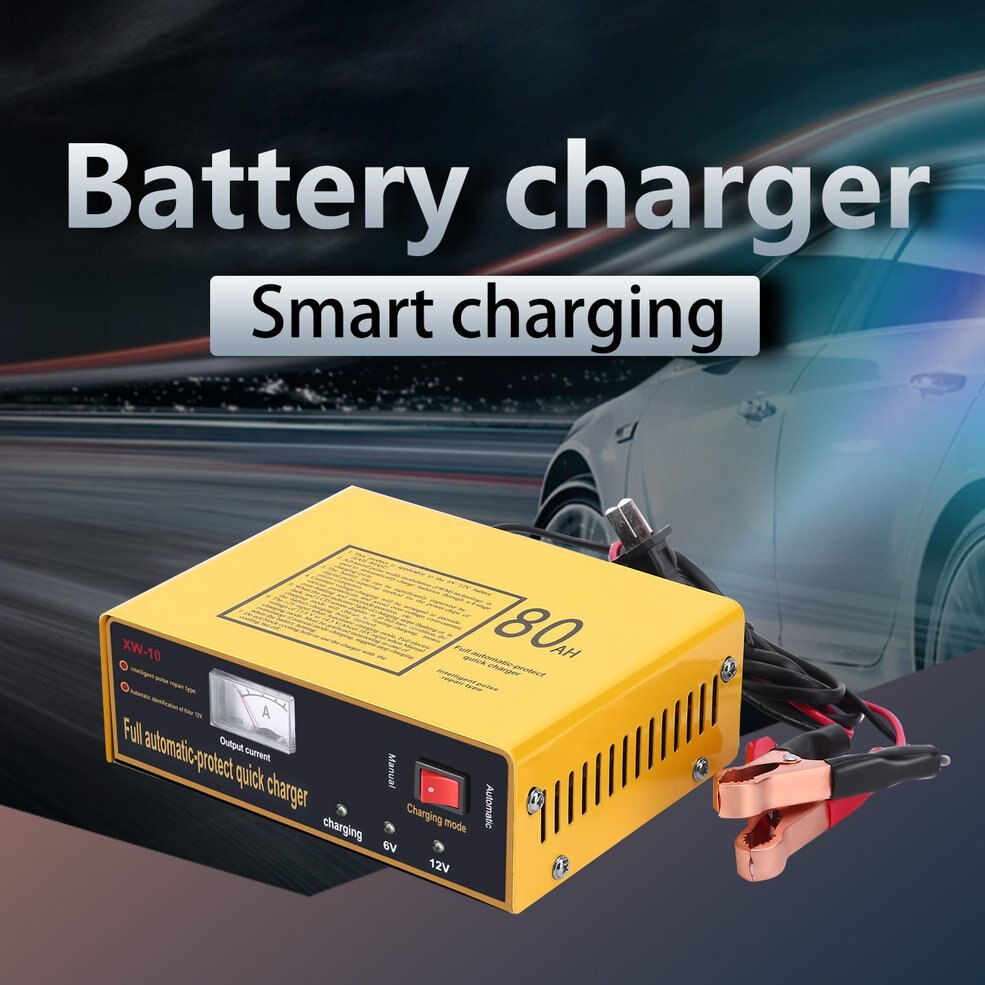 Full Automatic-protect Quick Charger 6V/12V 80AH 140W Automatic Intelligent Car Battery Charger Negative Pulse