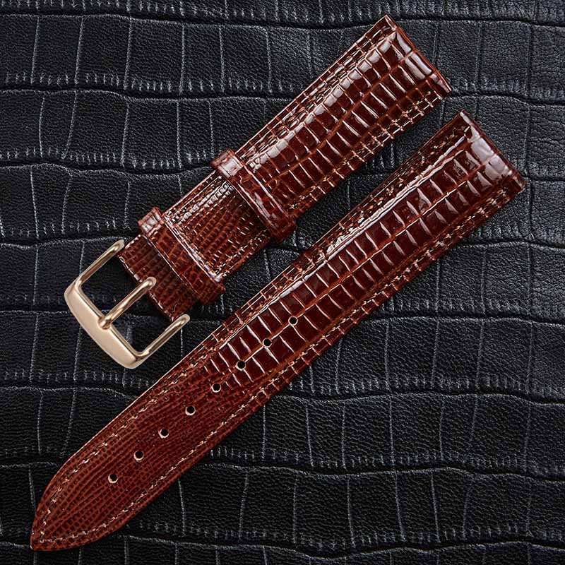 Mode Lederen Horlogeband Hagedis Patroon Pin Gesp Horlogeband voor Vrouwen en Man 12mm 14mm 16mm 18mm 20mm 22mm 24mm: Red black / 12mm