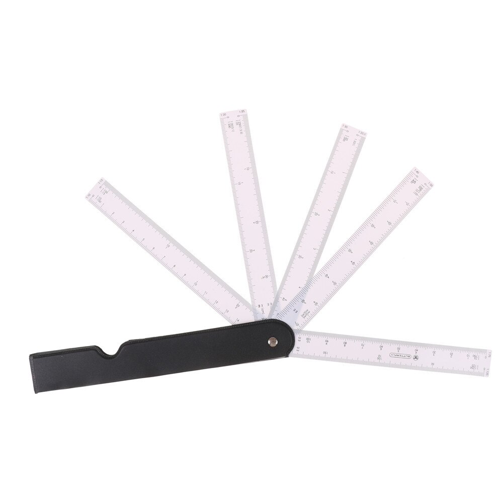 Fan Shape Scale Ruler With 5 Blades For Engineering Architects Multifunctional Multiscale 5 Sizes Foldable Rulers