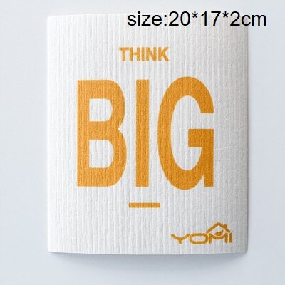 Bamboevezel schoonmaakdoeken, katoenen vaatdoeken met vogelmotief, herbruikbare schuurspons, ontvettingsdoek, keukenhanddoek: Geel groot