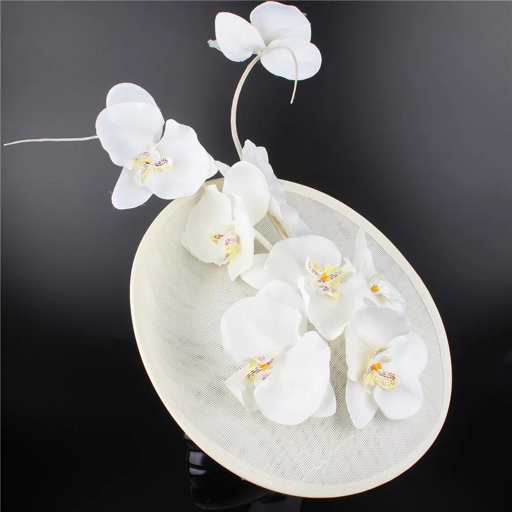 Mulheres Floral Decor Chapelaria Boné, Chá Fascinador Chapéu, Flor Extravagante Headwear, Bonito Headwear, Festa Derby, Elegante senhoras: Marfim