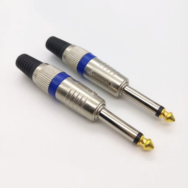 2 st 6.35mm kontakter ljudkontakt jack 6.5 förstärkare mikrofon kontakt 1/4 &quot; hankontakt till rca-honkontakt