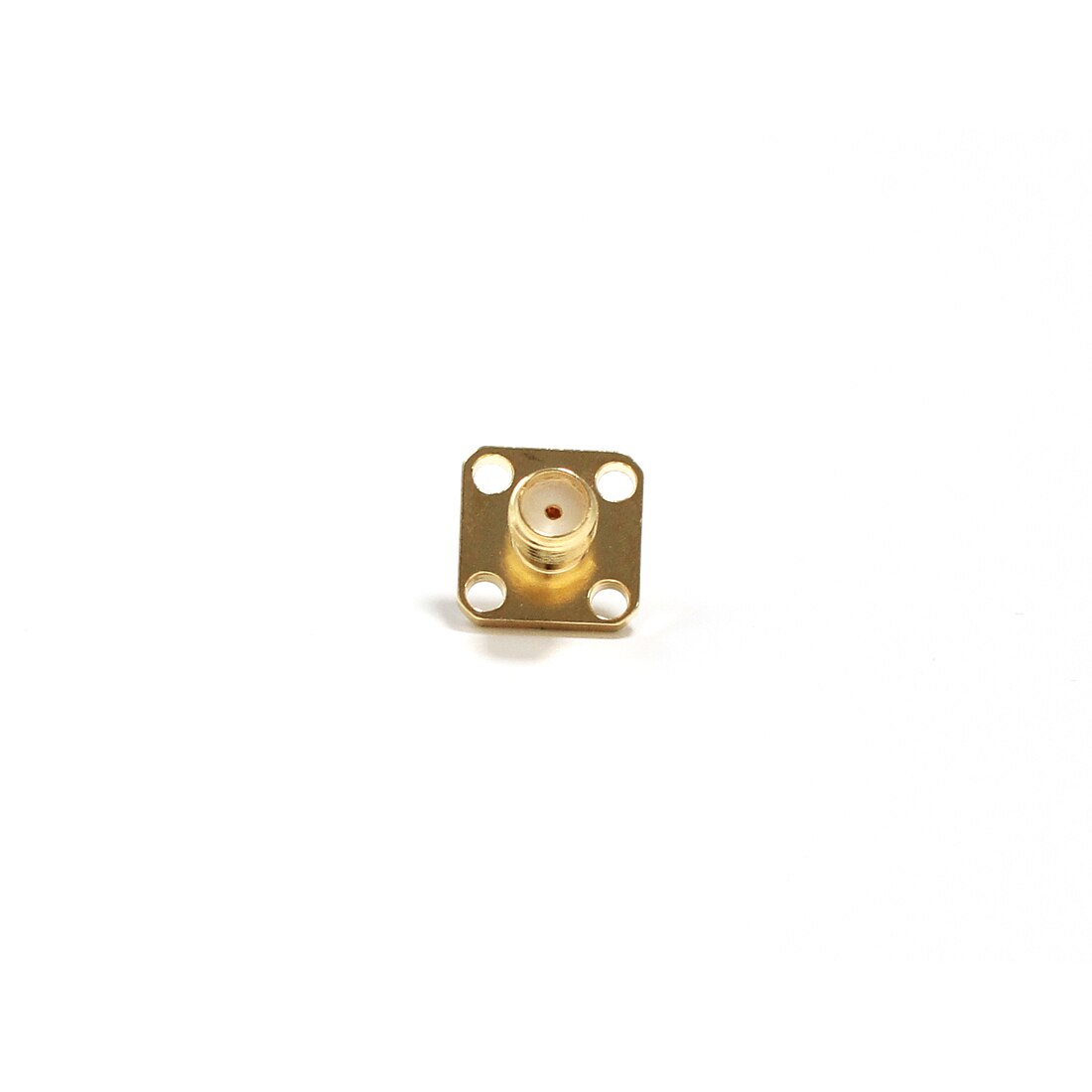 1pc SMA Female Jack RF Coax Modem Convertor Connector 4-Hole Flange Solder Post Straight Insulator Long 4mm Goldplated