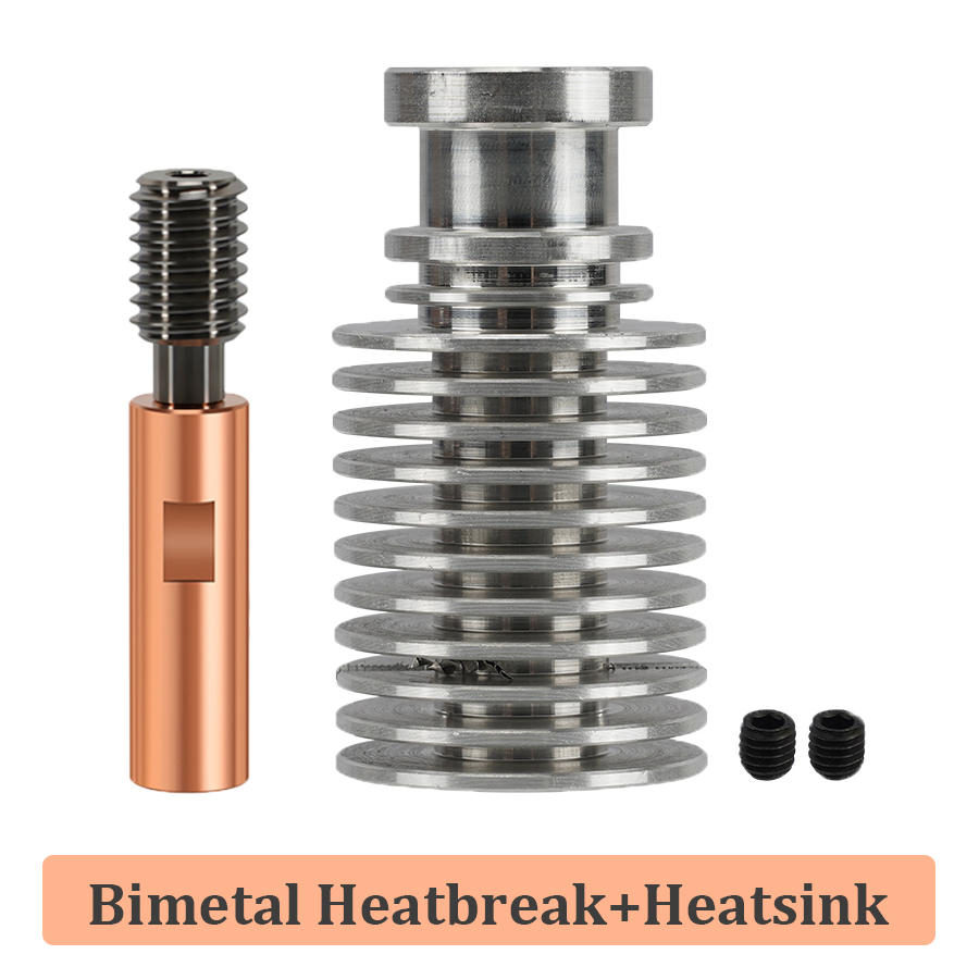 E3D V6 Heatbreak Heatsink KP3S 3D Printer Titanium Alloy Bi-Metal Throat For Kingroon KP3S/KP3S Pro/KP3S Pro S1/KP3S Pro V2/KP5L