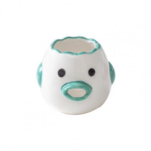Egg Segregator Ceramic Egg Separator Shapely Easy to Clean Cute Egg Segregator: Green
