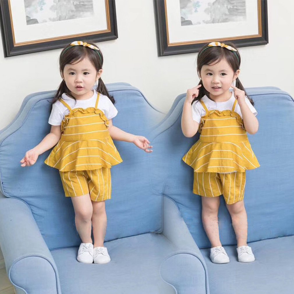 Kinderkleding babymeisjes zomer korte mouwen pak baby cowboy zomerkleding meisjes tweedelig pak