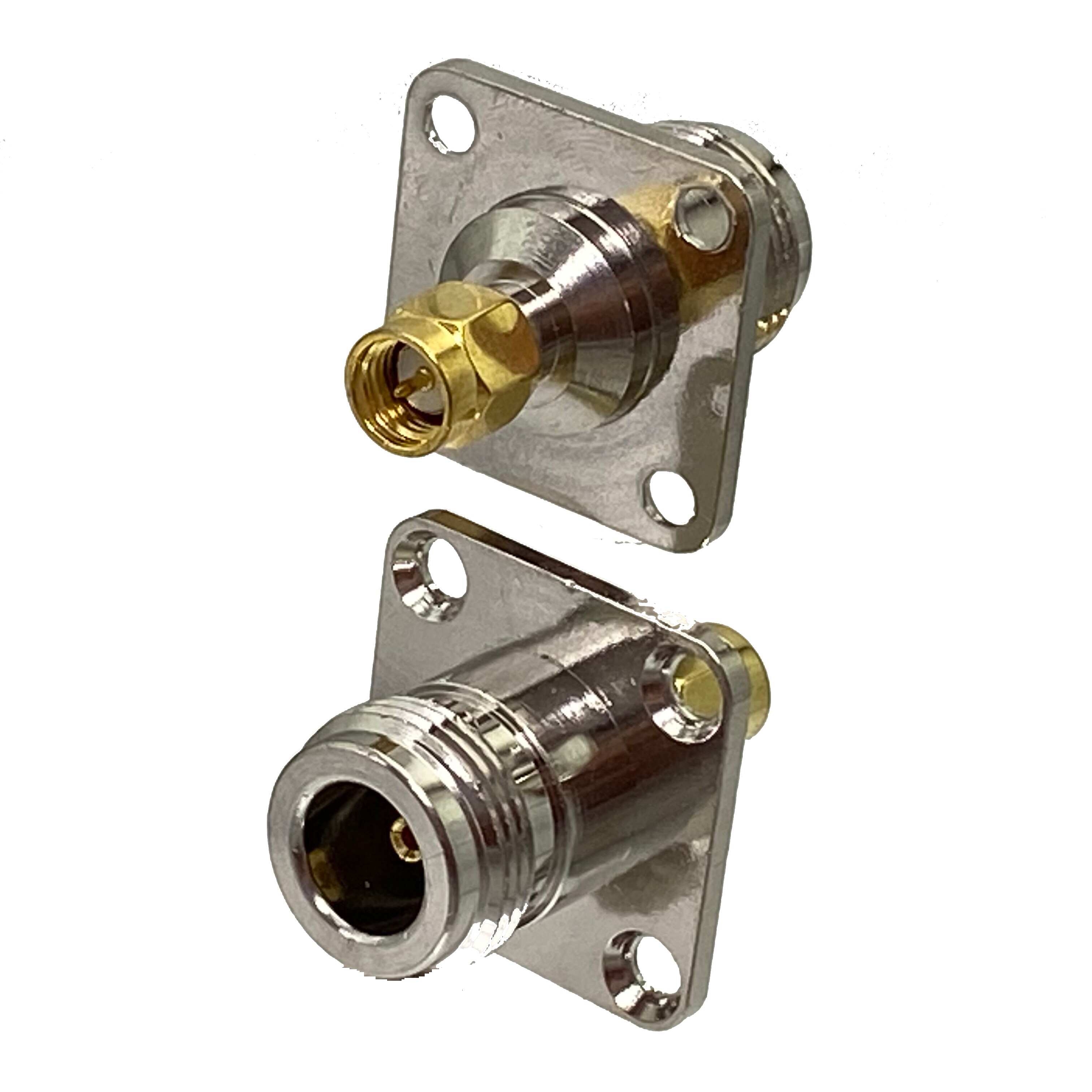 1pcs Connector Adapter N to SMA RP SMA Flange &amp; Bulkhead Male Plug &amp; Female Jack Wire Terminal RF Coaxial Converter: Type 5---1pcs