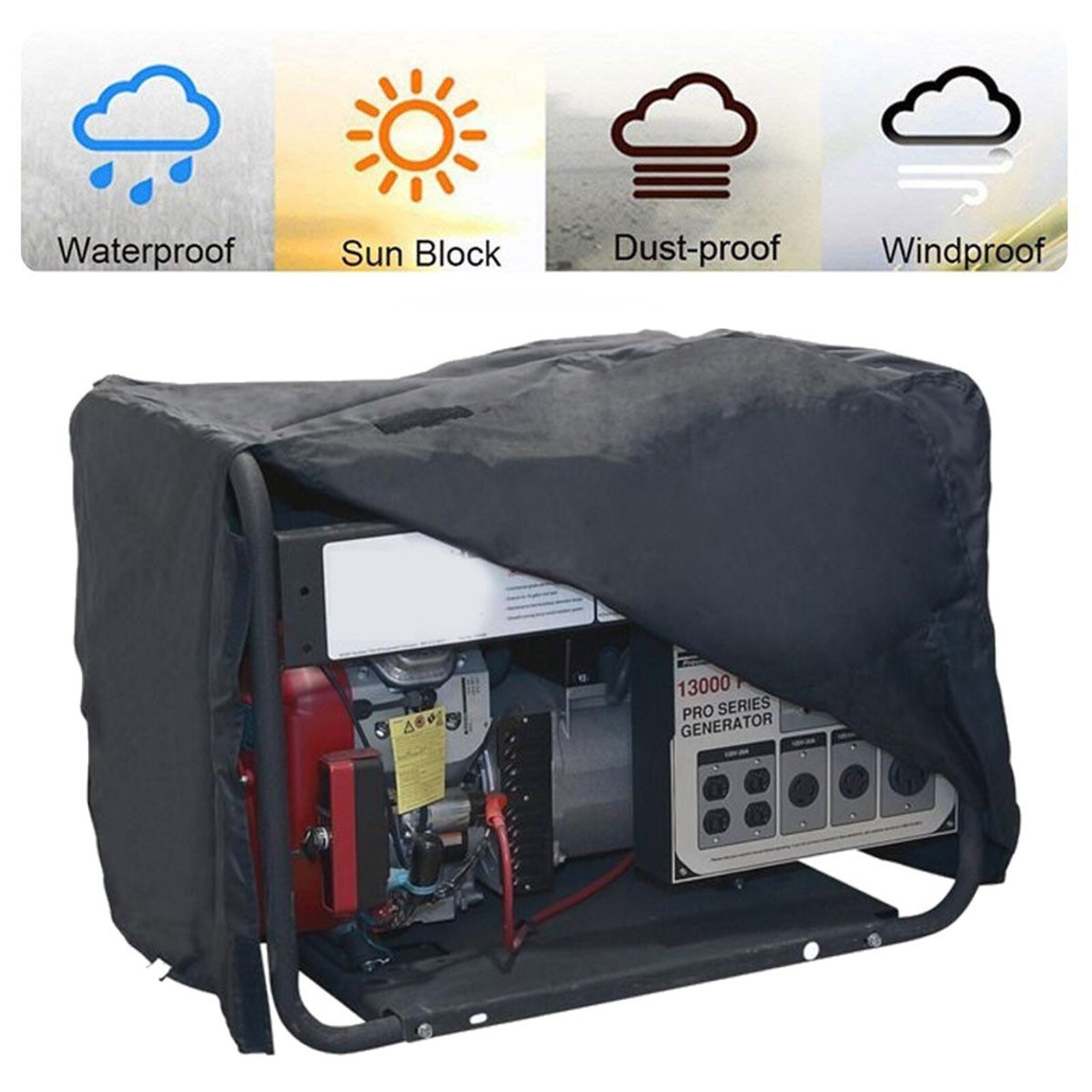 Waterproof Universal Generator Cover For Most Generators Heavy Duty Cover 97x76x76cm 81x61x61cm 81x61x61cm Generator Cover