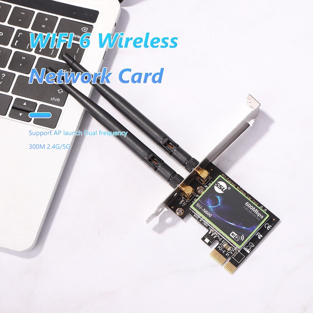 2.4G/5GHz Dual Band Gigabit PCI-E 1X Wireless Network Card Bluetooth-compatible 5.1 PCI Express WiFi Receiver Adapter for PC