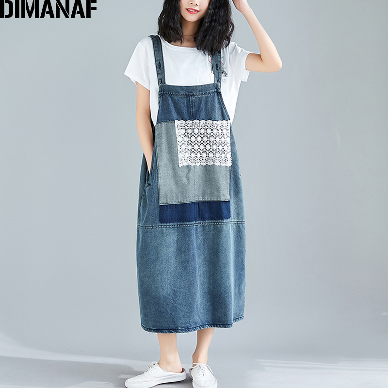 Dimanaf plus size damekjole denim blonde bomuldsvest ærmeløs stor størrelse kvinde vestidos afslappet løs basiskjole efterår
