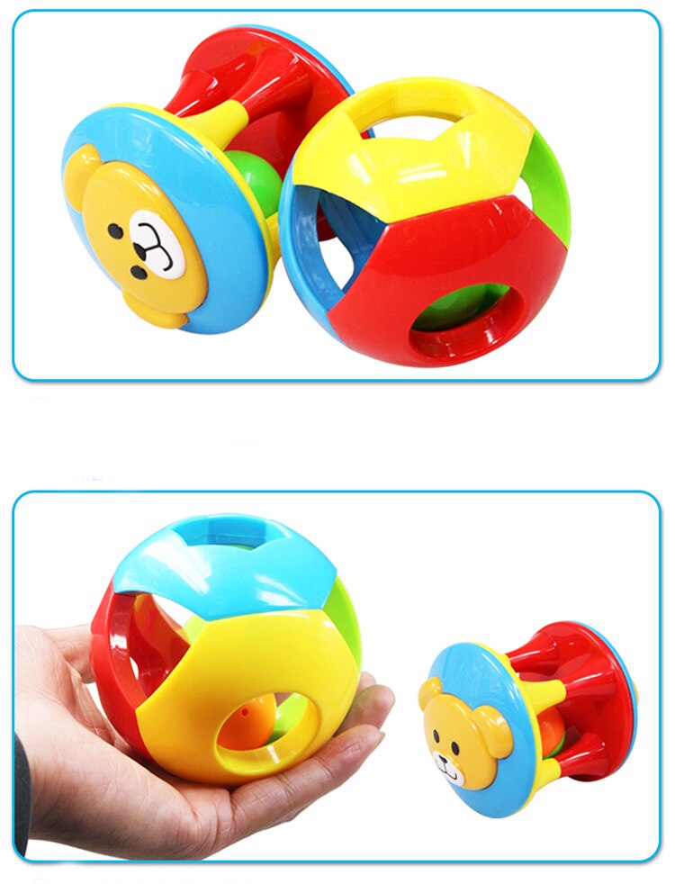 Funny Baby Toys Loud Newborn Baby Toy Infant Early Learning Bell Bell Soft Plastic 6 Color Hand Ball Rattle Kids Educational Toy: ratter ball347