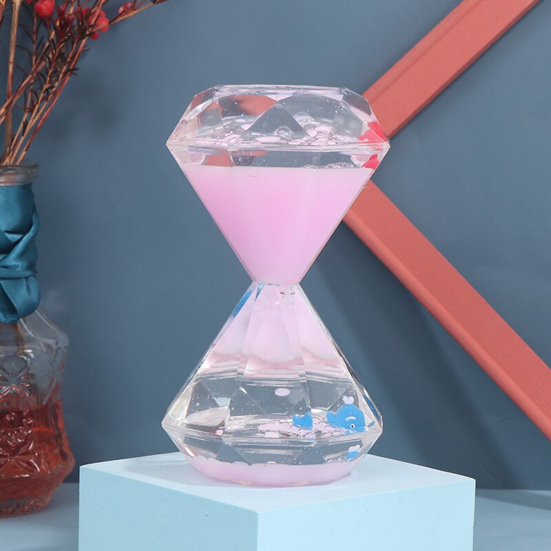 De Diamantes reloj de arena temporizador de descompresión fuga de aceite de cristal gota de aceite acrílico artesanía: PK