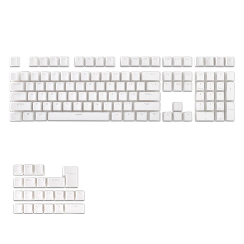 108-Key RGB Two-Color Translucent Keycaps for Gateron/ Cherry/ Kailh Mechanical: White