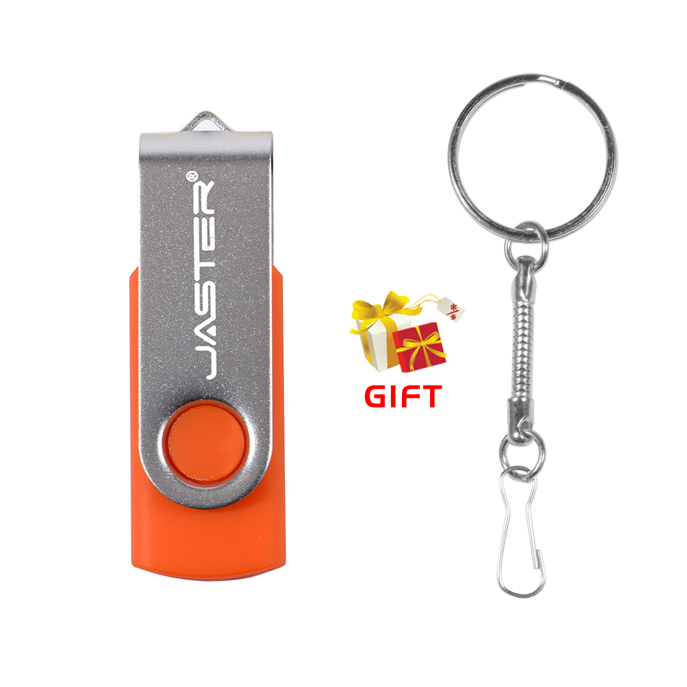 JASTER Rotatable Colorful USB 2.0 Flash Drive 128GB Memory Stick 64GB Silver Clip Pen Drive 32GB U Disk 16GB 8GB: GRAY / 4GB