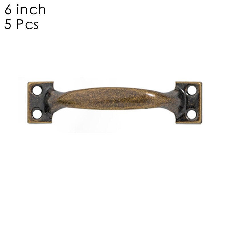 Poignées de porte Vintage 5 pièces/ensemble boutons antiques poignées en Bronze pour armoires de porte de cuisine: 6 inch bronze