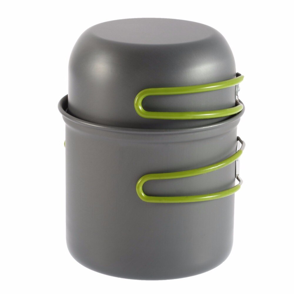 Heißer Picknick Schüssel Topf Leichte 2 Teile/satz Aluminium Legierung Kochgeschirr draussen Klapp Griffe Pfanne Camping Wandern Rucksack Kochen