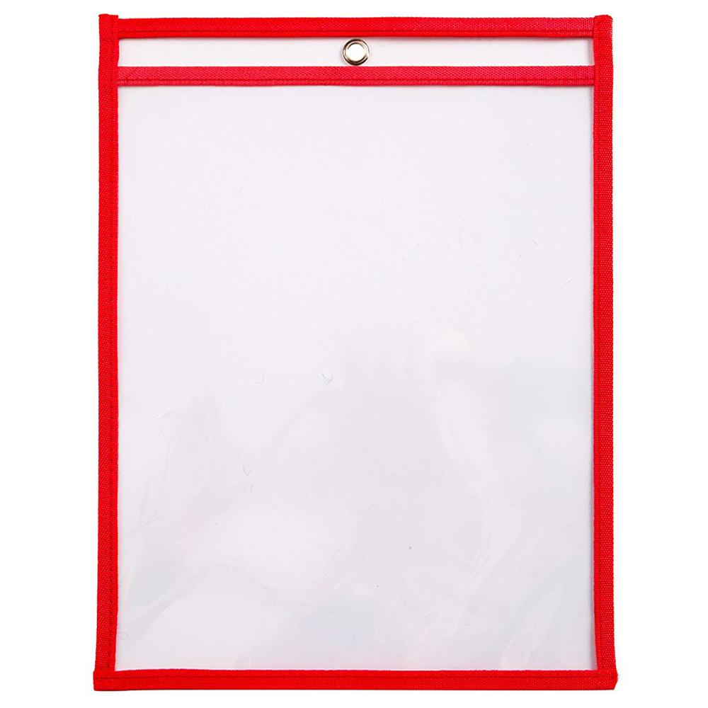 -10 Dry Erase Pockets, Oversize 9 x 12 Inch Pockets Perfect Classroom Organization, Reusable Dry Erase Pockets, Teaching tool