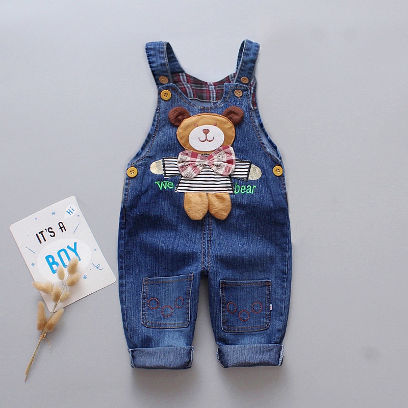 Ienens bebê menina menino solto calças jeans macacão da criança infantil meninos denim dungarees criança crianças menina calças compridas bottoms 1-3y