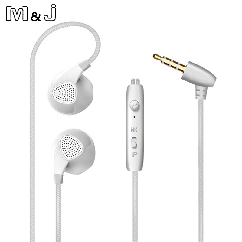 M & J écouteur pour iPhone 6 6S 5 téléphone casque avec Microphone 3.5mm Jack basse casque pour Iphone Apple Sumsang Sport casque: WHITE