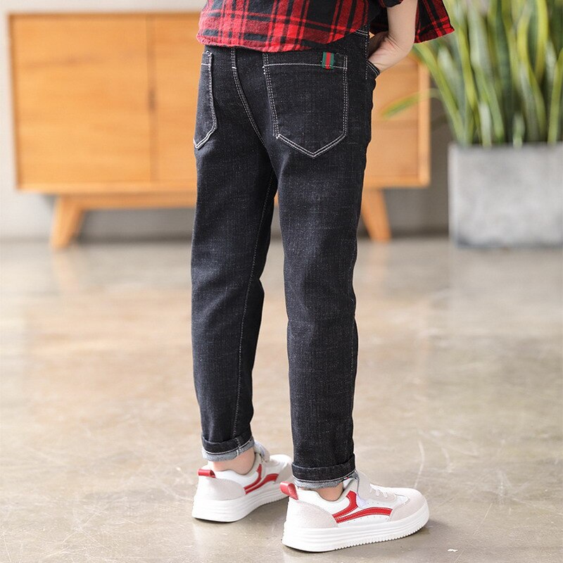 children boys casual jeans pants Kids spring color ribbon denim Pants for Boys 4-10 years !