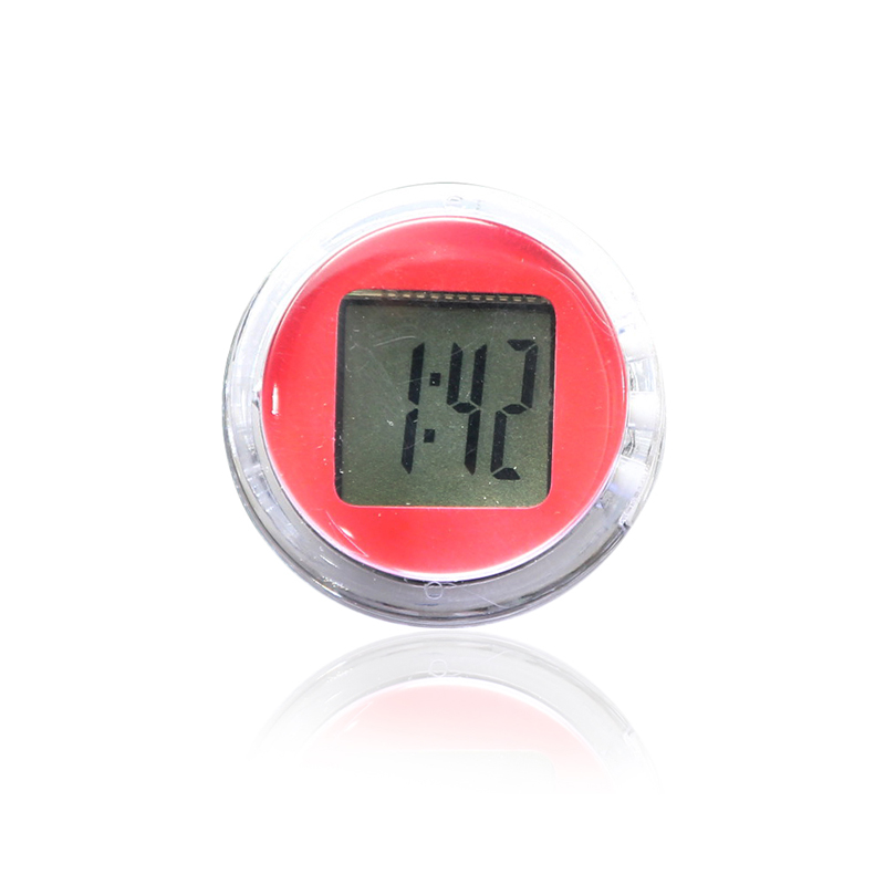 ZSDTRP Universal Motorcycle Clocks Watch Waterproof Stick-On Motorbike Mount Watch Moto Digital Clock: Red