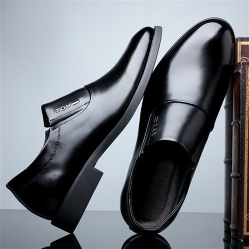 Klassiske kjole sko formelle bryllup sko mænd slip on office oxford sko til mænd sort sommer