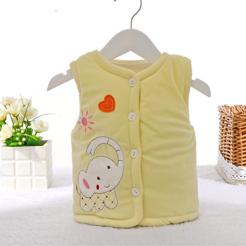 Unisex Baby Boys Girls Vest Kids Winter Waistcoat Warm Kids Vest Children's Outerwear: Yellow / 6M