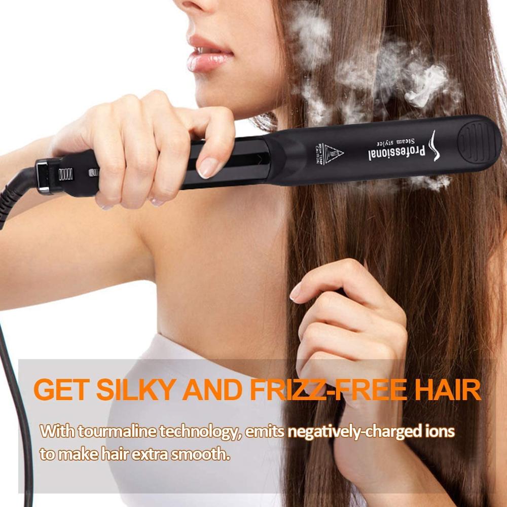 Lisseur à vapeur 2 en 1, outil de coiffure en céramique, Max 455 F, pour lisser et boucler les cheveux