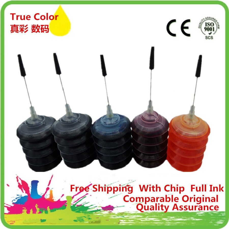 Top refill dye ciss inktkit fotoprint  t1901 t1911 t1912 t1913 t1914 dye inkt voor epson  me401 me301 me303 printers: 30ml 1 set 1bk