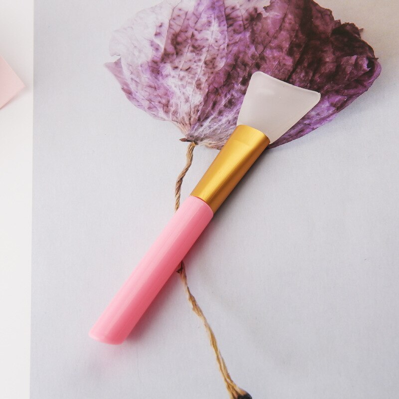 S'AGAPO 1PCS Face Beauty Silicone Facial Mask Brush Soft Head Silicone Brush Homemade Makeup Mask Application Brush: Pink