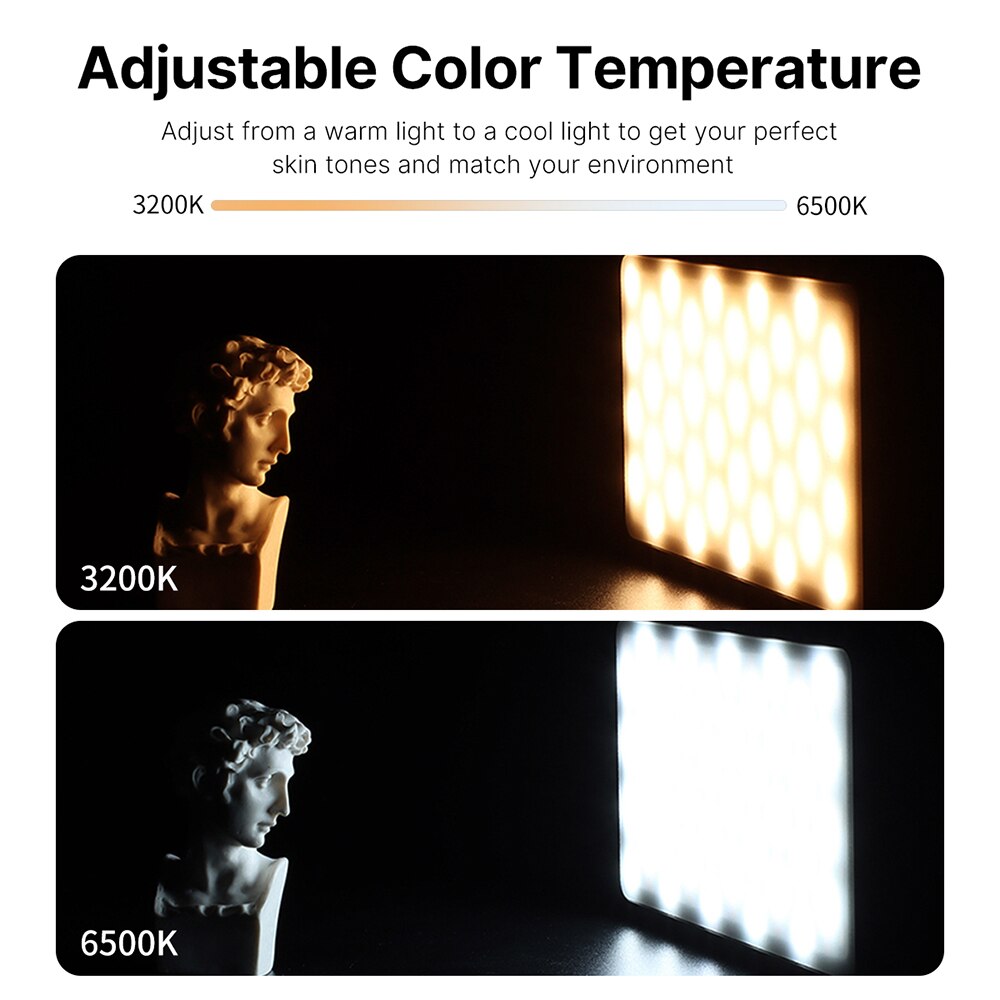 Vijim vl120 vídeo conferência iluminação kit lâmpada com 3200k-6500k pode ser escurecido mini led luz de vídeo/ventosa/silicone capa