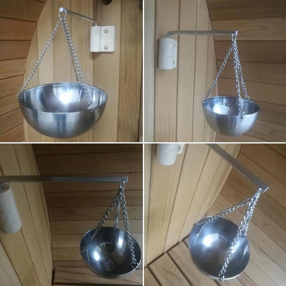 Sauna aromaterapi oliekop rustfrit stål æterisk olie holder skål til sauna og spa tilbehør firkantet runde 120ml 200ml