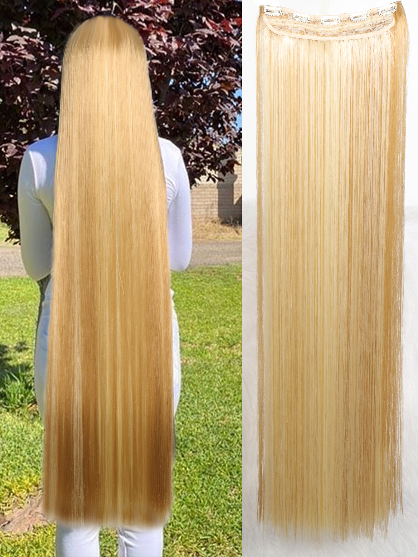 Synthetische 5 Clip In Hair Extensions Lang Recht Kapsel Haarstuk Zwart Bruin Blond 80Cm Natuurlijk Nep Haar Voor Vrouwen: 4/30HL / 38 inch