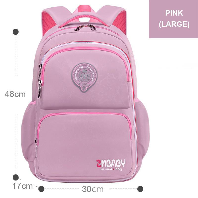 Eenvoudige Grote Capaciteit Kinderen Rugzak Nylon Waterdichte Schooltas Voor Meisjes Grote Capaciteit Outdoor Reizen Rugzakken Bookbags: Pink