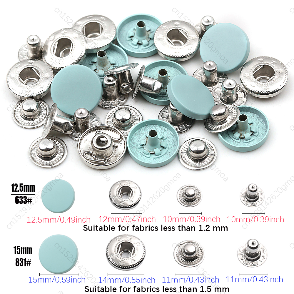 Juego de sujetadores a presión de cuero, botones redondos de Metal de 12,5/15mm, sin costura, botón de Color para ropa, chaquetas, ropa vaquera, 20 juegos, novedad: 4 # / Cobre