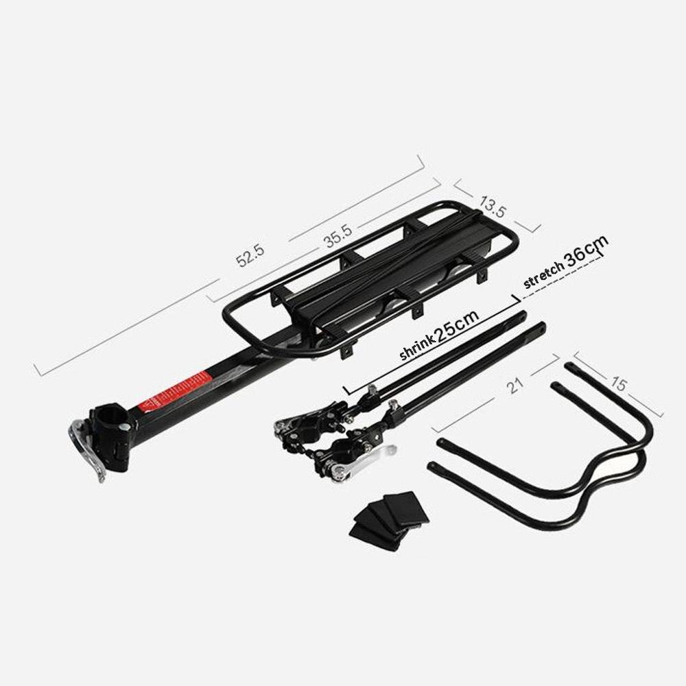 80kg Fietsenrek Bagage Bagagedrager Fiets Cargo Rack Quick Release Verstelbare Legering Fiets Carrier Fiets Plank Rekken j29