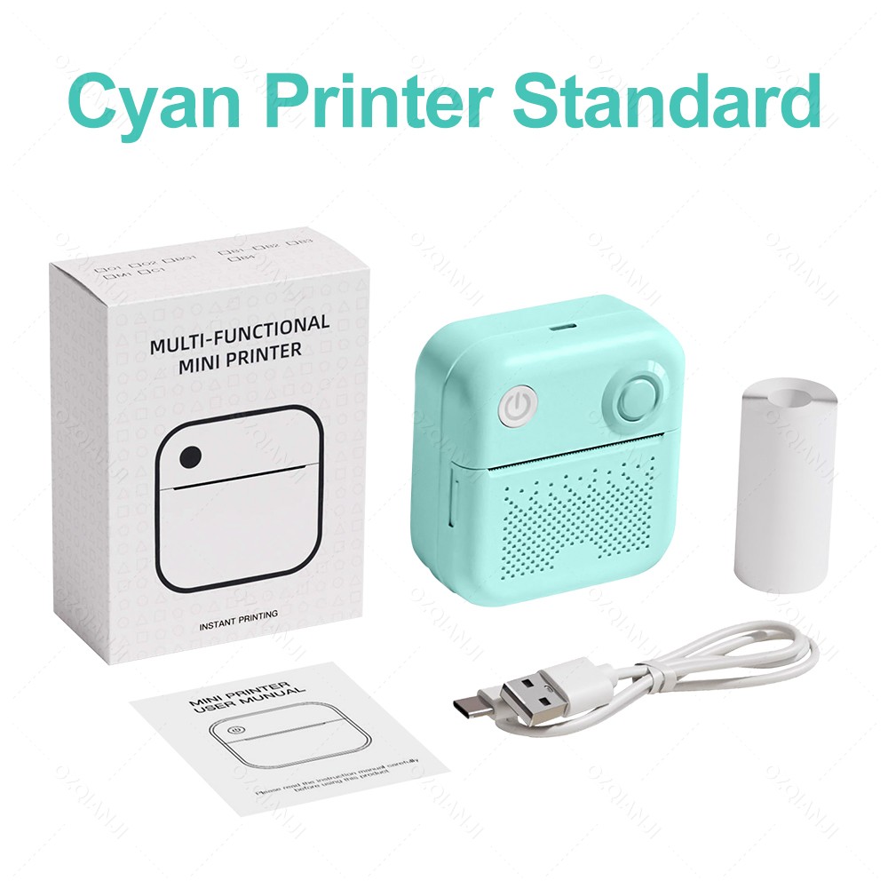 GZQIANJI D3 Portable PrinterThermal Paper Stickers Paper Mini Printers Labels Maker Printer for Error Printing Photo Printing: green