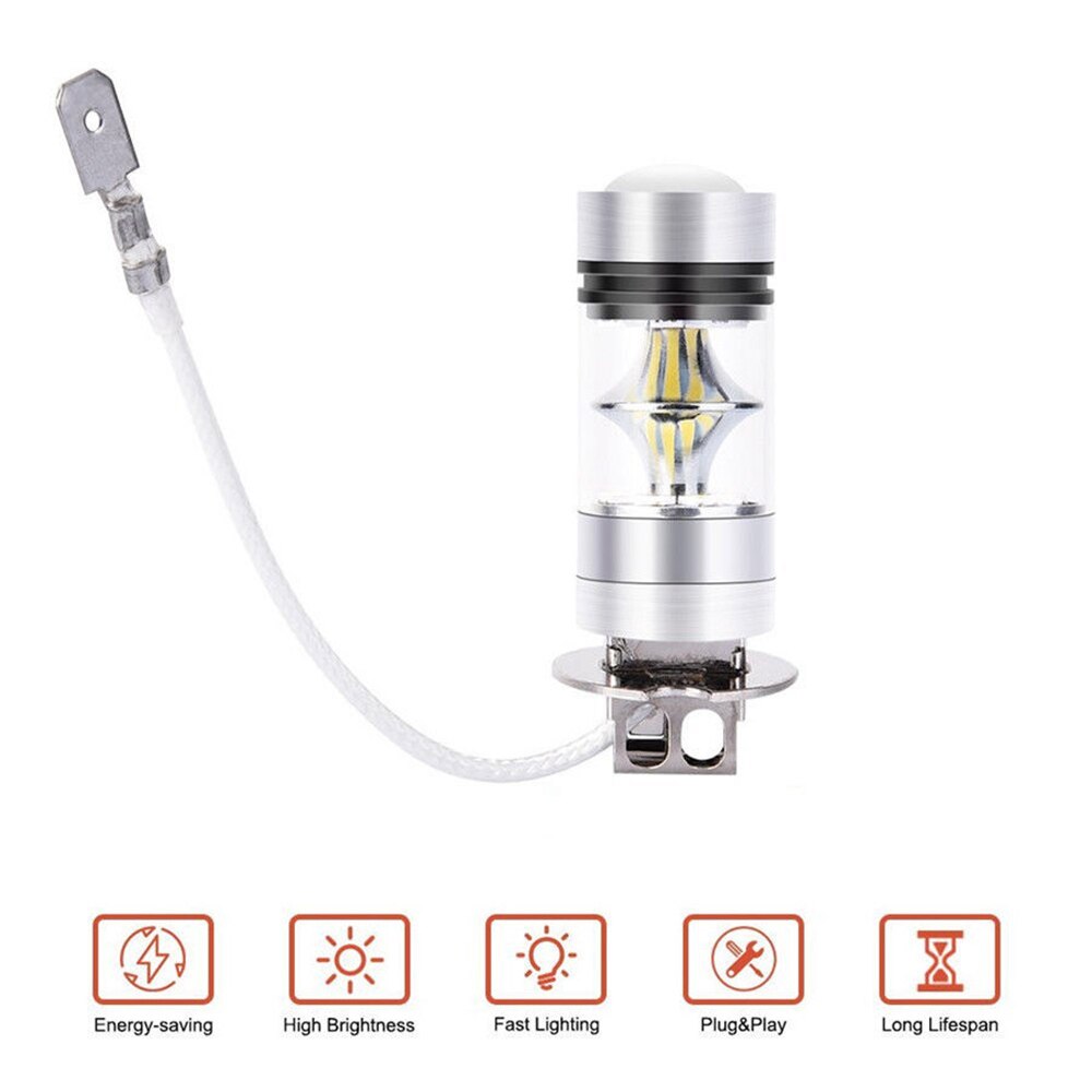 2Stck 100W H3 LED Nebel Licht Fahren Lampe 12/24V Nebel Lampe Scheinwerfer 100 00LM Weiß 6000K Auto Scheinwerfer Auto Zubehör Nebel Lichter