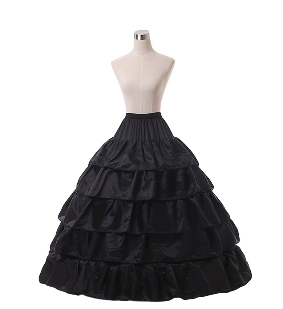 Voorraad 5 Banken Noir Rouge Jupon Avec Des Volants Robe De Bal 4 Hoops Crinoline Pour Les Robes De Mariage jupon Mariage