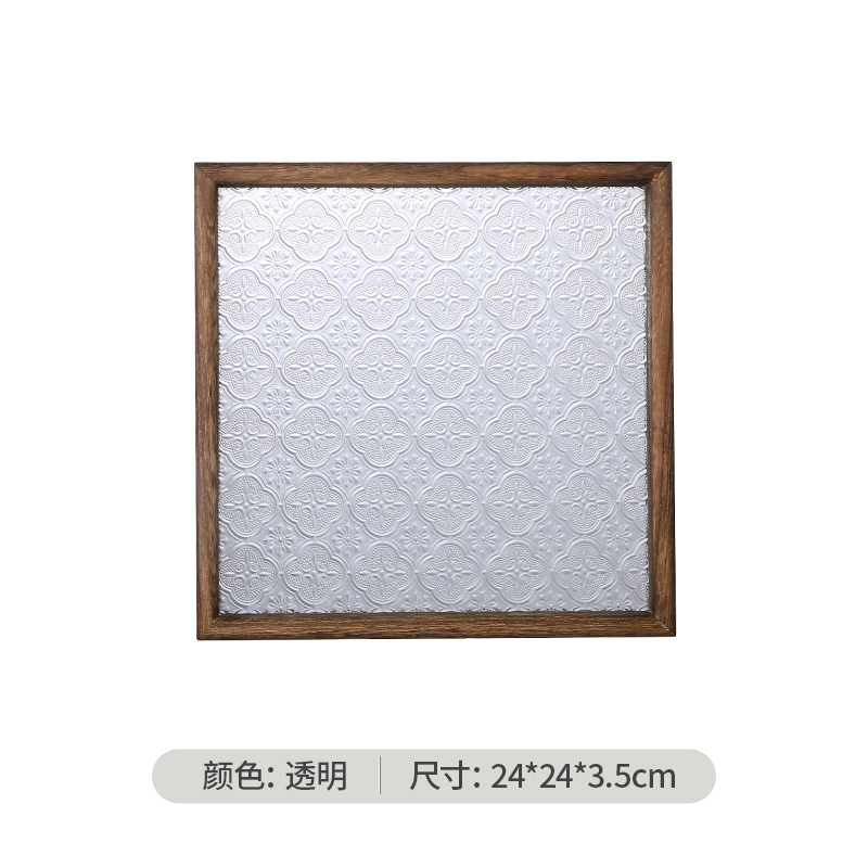 Retro Begonie Blume Tablett Rechteckige Platte Haushalt Holz Dessert Platte Tee Platte Glas Platte Wohnzimmer Desktop Dekoration: Blau