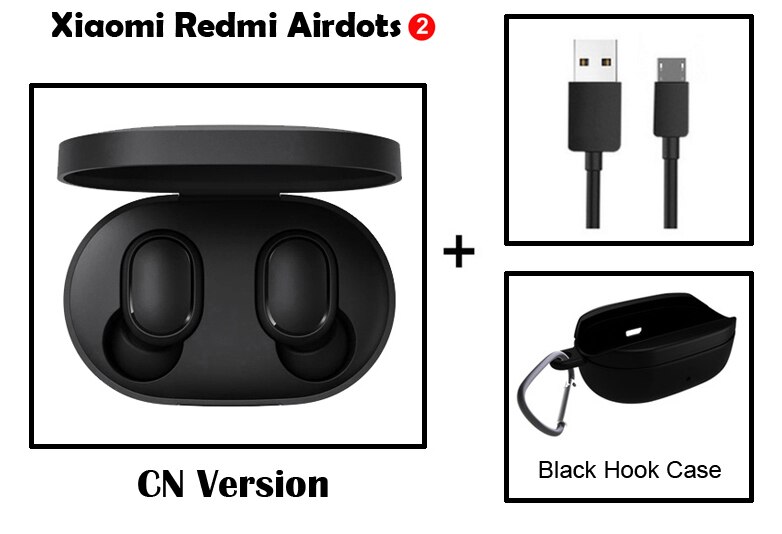 Xiaomi redmi airdots 2 trådløse bluetooth øretelefoner in-ear stereo øretelefoner ture trådløse øretelefoner: Tilføje kabel bhkcase