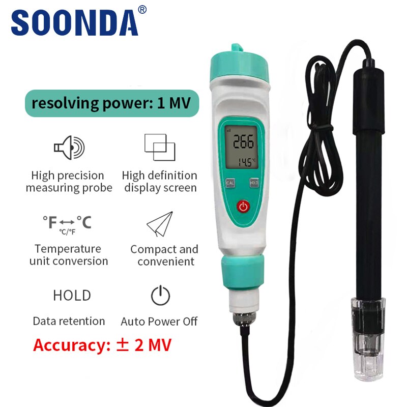 High Water ORP Meter Redox Potential Negative Potential Hydrogen-Rich Water ORP Tester Detection Probe Sensor Controller
