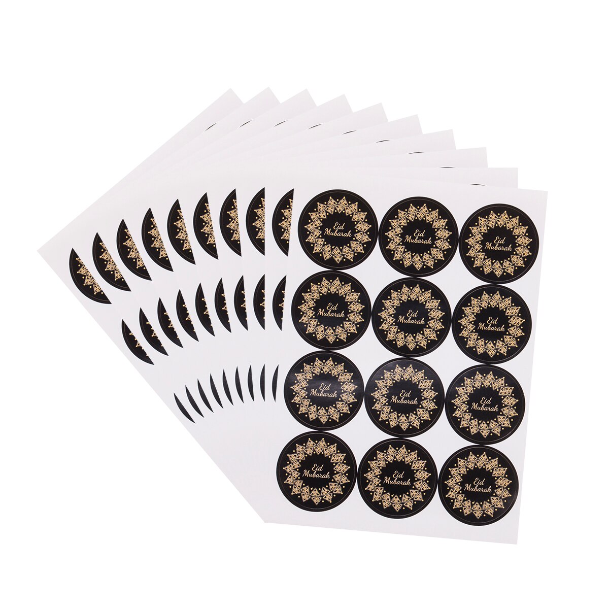 120Pcs Zwarte Sticker Ramadan Eid Stickers Eid Mubarak Geschenkdoos Label Papieren Zak Seal Sticker Ramadan Kareem Al-fitr Decor Moslim: 1