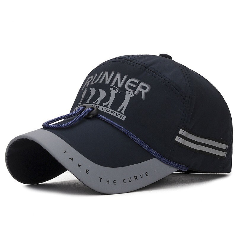 Baseball Cap Männer Frauen 100% Baumwolle Dicker Material Krempe Länger Keine reizung der Haut Plain Schwarz Sport Cool Einstellbar: Navy Blue--C02