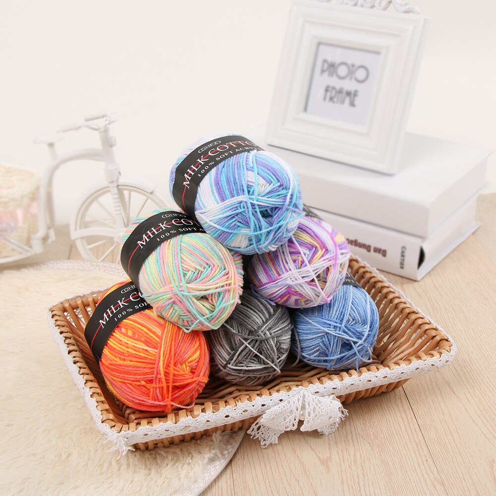 Lot de fils mixtes colorés DK | Coton doux, Lot de 23 couleurs, tricot Crochet, bricolage, fil de coton doux, accessoires de couture pour bébé, 50g