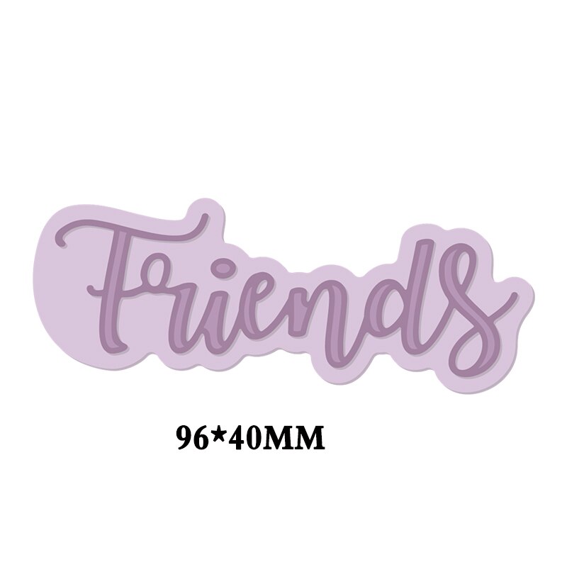 Mots mélangés découpe de métal pochoir pour bricolage Scrapbooking décoratif gaufrage artisanat découpe modèle Sentiment: Friends