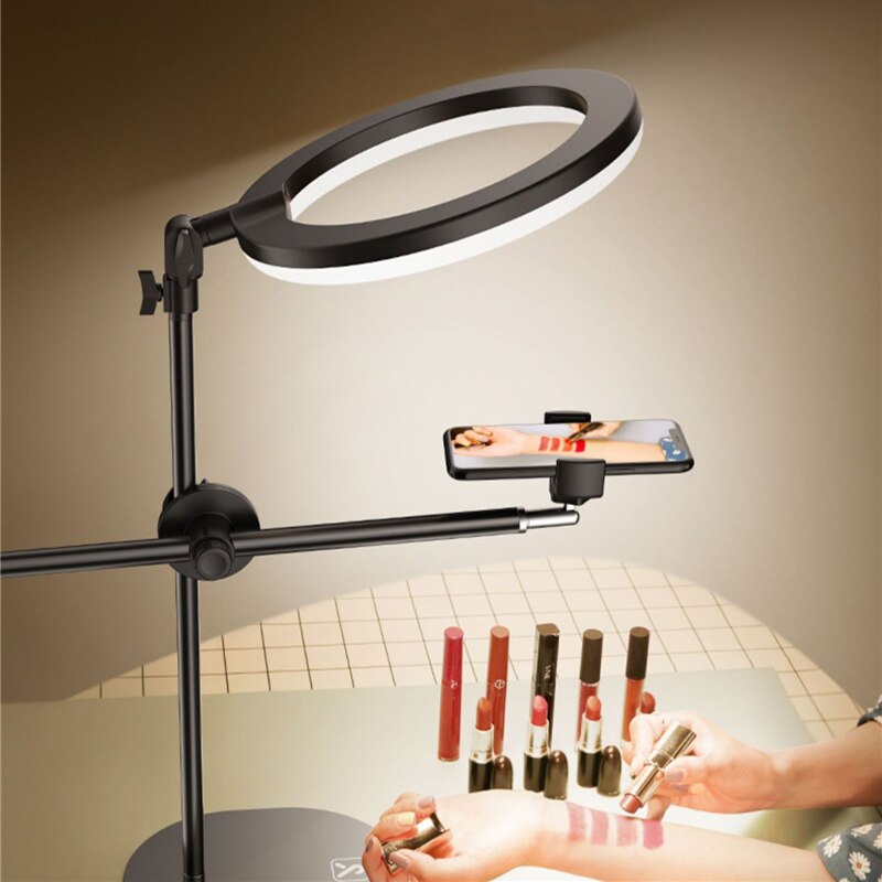 Support de téléphone Monopode avec LED Flash Annulaire Lumière Lampe Selfie Bâton De Support De Table avec Mobile Support Pour Téléphone Passage Tiré Pour ongles