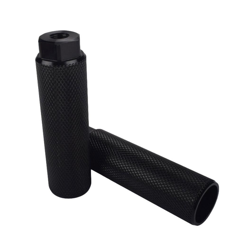 1 pari mtb bmx pyörä metalliseos jalka stunt tapit jalkatuki nuppi sylinterin pito sopivat 3/8 '' akseli: Musta